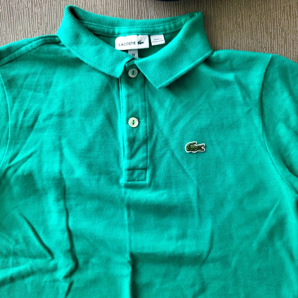Lacoste kids green polo shirt
